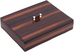 Bey-Berk Ebony Lacquered Burl Wood Tray with Cover