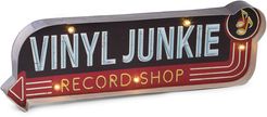 Bey-Berk Vinyl Junkie Metal Sign LED Lighted Wall Mount