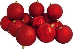 Northlight 12ct Red Shatterproof 4-Finish Christmas Ball Ornaments