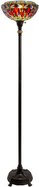Springdale 68in Henley Dragonfly Tiffany Torchiere Floor Lamp