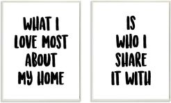 Stupell 2pc Sharing Home Together Typography Set