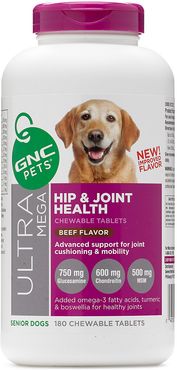 GNC Pets Ultra Mega Hip & Joint Health Senior Beef Flavor Chewable Tablets Dog Supplement