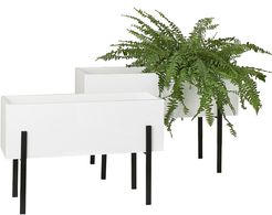 Torre & Tagus Set of Two Trestle Standing Lacquered Planters