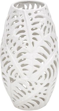 Sagebrook Home Ceramic Fern Cutout Vase