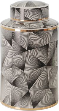Sagebrook Home Ceramic Abstract Covered Jar