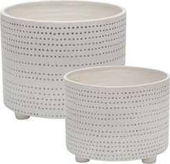 Sagebrook Home Ceramic Footed Planter Set