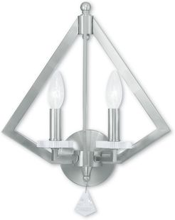 Livex Diamond 2-Light Brushed Nickel Wall Sconce