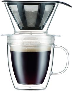 Bodum Pour Over Coffee Dripper Set With Double Wall Mug and Permanent Filter