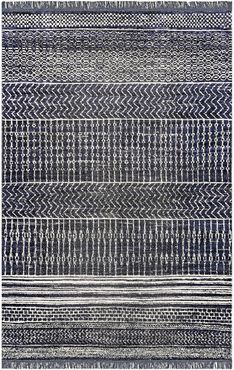 nuLOOM Saige Modern Banded Fringed Indoor/Outdoor Rug