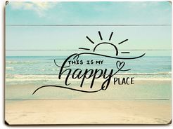 My Happy Place Beach Planked Wood Wall Decor
