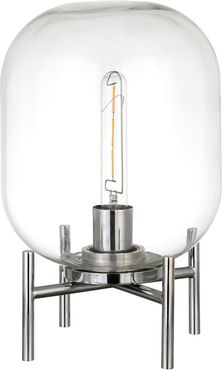 Abraham + Ivy Edison Clear Glass Globe and Polished Nickel Table Lamp