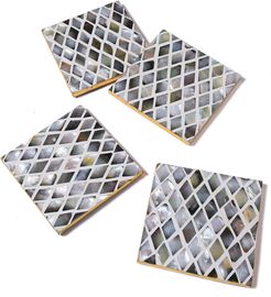 Tiramisu Mother Of Pearl Coaster Diamond Pattern- Set Of 4