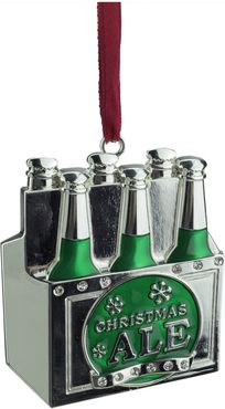 Northlight Green and Silver "CHRISTMAS ALE" Ornament with European Crystals