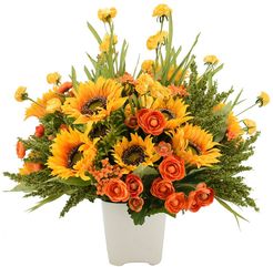 Creative Displays Fall Autumn Floral In Ceramic Vase