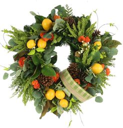 Creative Displays 28in Wreath With Lemon Cones And Flowers