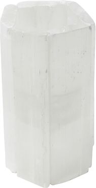 Sagebrook Home White Selenite Candle Holder 4in