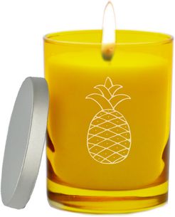 Carved Solutions Gem Collection Citrine Soy Wax Hand Poured Glass Vessel Candle Pineapple