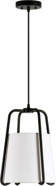 Marduk Contemporary Fabric Pendant Blackened Bronze Finish