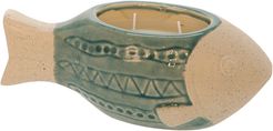 Sagebrook Home Fish Pot Scented Candle by Liv & Skye Turquoise