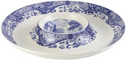 Spode Blue Italian 14.5in Chip and Dip Bowl