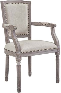 Modway Penchant Vintage French Upholstered Fabric Dining Armchair