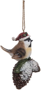 Transpac Traditions Santa Hat Bird Ornament