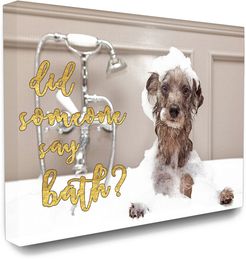 Stupell Home Decor Did Someone Say Bath? Bubble Bath Dog