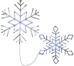 National Tree Company Set Of 2 Ice Crystal Snowflake 20in & 24in