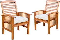 Set of 2 Hewson Acacia Wood Outdoor Patio Dining Chairs