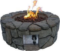 TODAYS FIX Peaktop Outdoor Stone Propane Gas Fire Pit