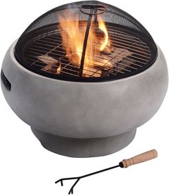Peaktop Outdoor 21" Round Concrete Wood Burning Fire Pit