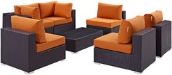 Modway Convene 7pc Outdoor Patio Wicker Rattan Sectional Set