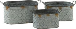 Set of Three Metal Planters