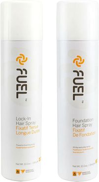 Fuel Hair Care Lock That Hair Duo - Long-Lasting Hold Foundation Hair Spray & Lock-In Hair Spray with UV Protection