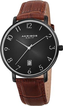 Akribos XXIV Men's Leather Watch