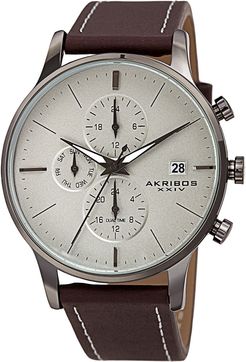 Akribos XXIV Men's Leather Watch