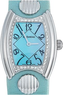 DeLaneau Women's Satin Diamond Watch