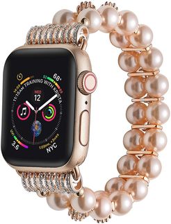 Posh Tech Rose Gold Skinny Faux Pearl Band for Apple Watch