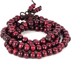 Jean Claude Spiritual Red Wood Multi Wrap Bracelet