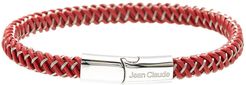 Jean Claude Stainless Steel Leather Adjustable Bracelet