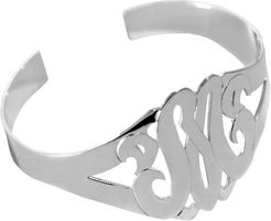 Jane Basch Silver Script Large Single Initial Cuff (A-Z)