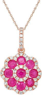 Diana M. Fine Jewelry 14K Rose Gold 1.01 ct. tw. Diamond & Ruby Necklace