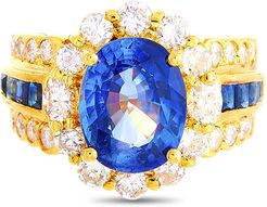 18K 6.10 ct. tw. Diamond & Sapphire Ring