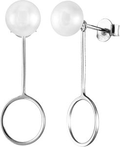 Splendid Pearls Rhodium Plated 6.5-7mm Freshwater Pearl Earrings