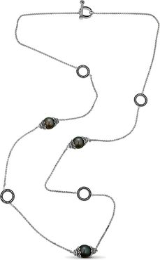 BELPEARL Silver 12mm Tahitian Chain Necklace