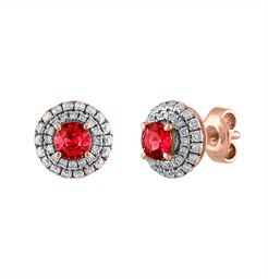 18K Rose Gold 1.65 ct. tw. Diamond & Ruby Earrings