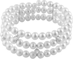 Splendid Pearls Rhodium Over Silver 6-7mm Pearl Bracelet