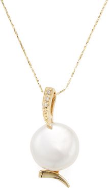 Belpearl 14K Yellow Gold Pearl & Diamond Necklace