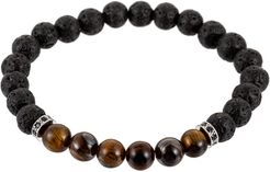 Eye Candy Los Angeles Luxe Collection Chakra Beaded Tiger Eye Stretch Bracelet