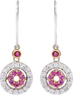 Diana M. Fine Jewelry 18K 0.82 ct. tw. Diamond & Pink Sapphire Drop Earrings